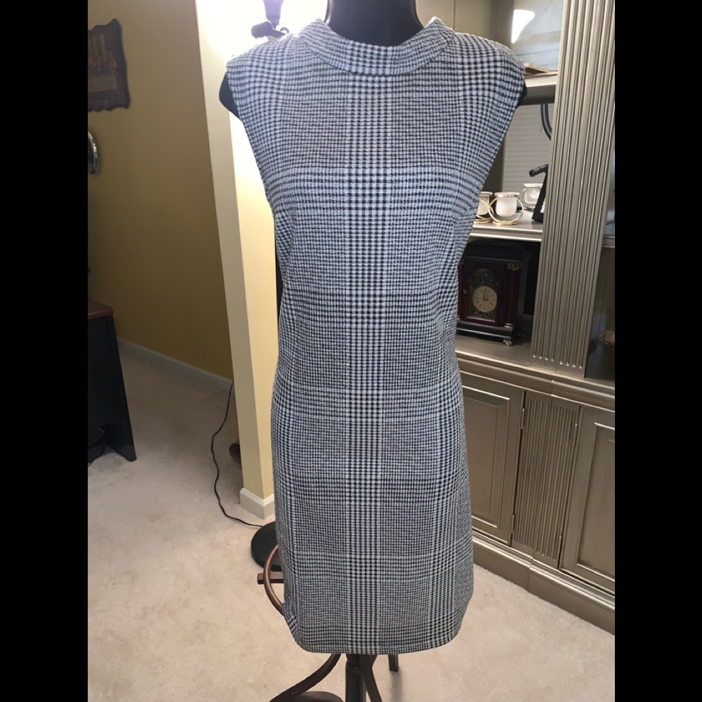 Black white plaid dress by Shargano size 14